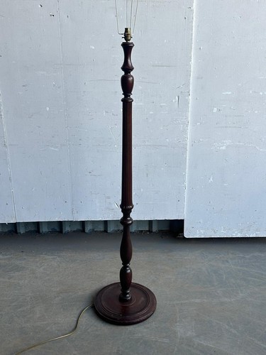 Carved wooden floor lamp - floor,