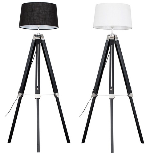 Wooden tripod floor lamp - wooden, tall