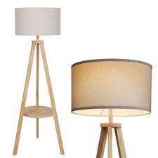 Tripod Shelf Floor Lamp Wooden