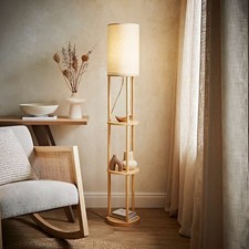3 Tier Floor Lamp Wooden Shelf