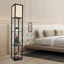 Wooden Shelf Floor Lamp with