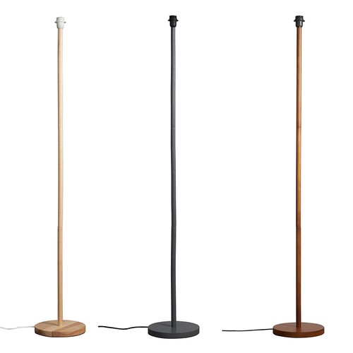 Tall wooden stem floor lamp - wooden,